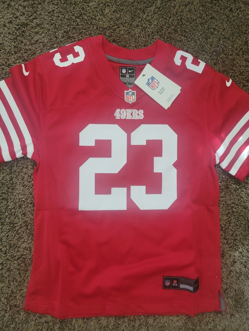 $110 NIKE NFL On Field Apparel 49ers McCaffrey Jersey M Youth 10/12